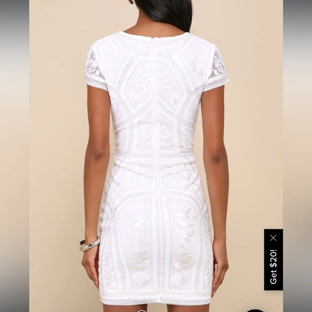 Lulu’s Sequin Embroidered Bodycon Dress - Picture 2 of 4